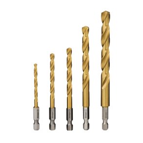 TIN HSS BIT SKAFT BORS�T 4-10MM 5 STK.4.0-5.0-6.0-8.0-10.0
