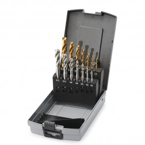 M3-M12 SPIRAL FLUTE TAP SET WITH TIN DRILL
