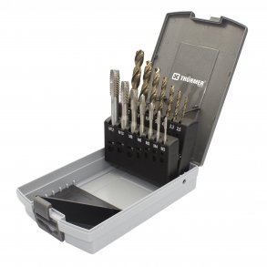 M 3 (X12) SET OF SPIRAL POINT TAPS w/DRILL HSSE